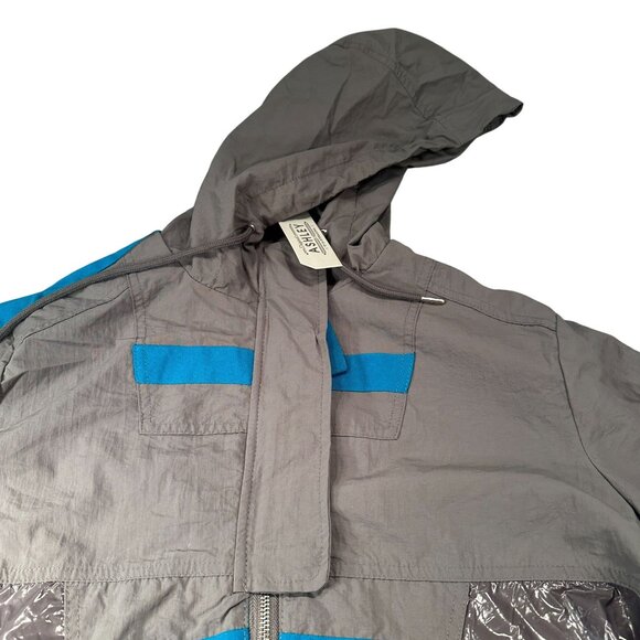 Original Ashley 26 International Hooded Windbreaker Women Utility Zip Drawstring - Picture 5 of 16
